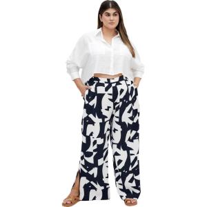 City Chic Plus Size Pants, Enya Print Pant(Geo Scarf)