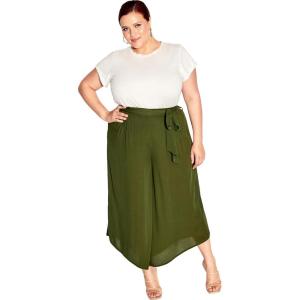City Chic Plus Size Pants, Holiday Sun Pant(Riff Green)
