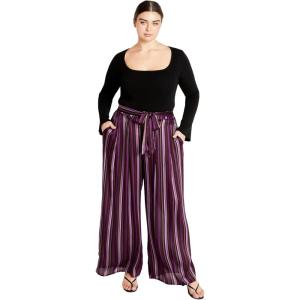 City Chic Plus Size Pants, Willow Stripe Pant(Lily Stripe)