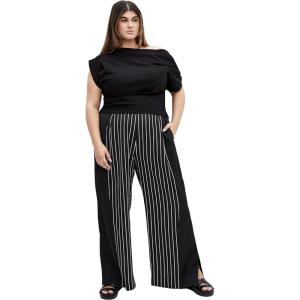 City Chic Women’s Plus Size Enya Border Pant(Stripe Scarf)
