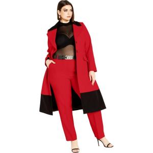 City Chic Women’s Plus Size Kara Pant(Sexy Red)