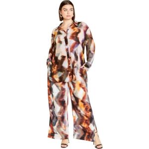 City Chic Women’s Plus Size Miranda Print Pant(Minerals)