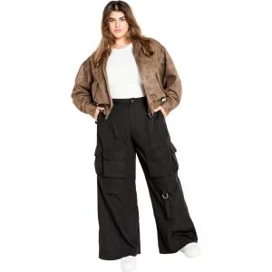 City Chic Women’s Plus Size Pant – Cassie Cargo(Black)