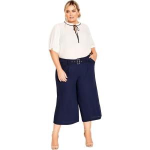 City Chic Women’s Plus Size Pant – Easy Crop(Navy)