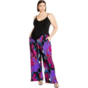 City Chic Women’s Plus Size Pant – Kira Print(Wild Flower)
