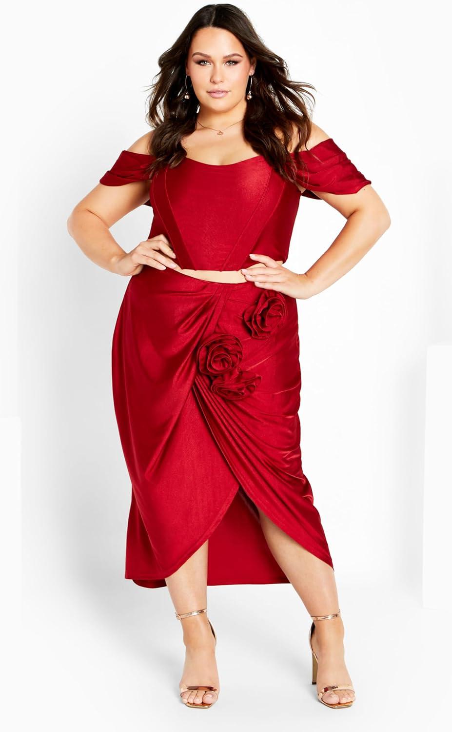 image:imageCity Chic Womens Fleur SkirtCherry