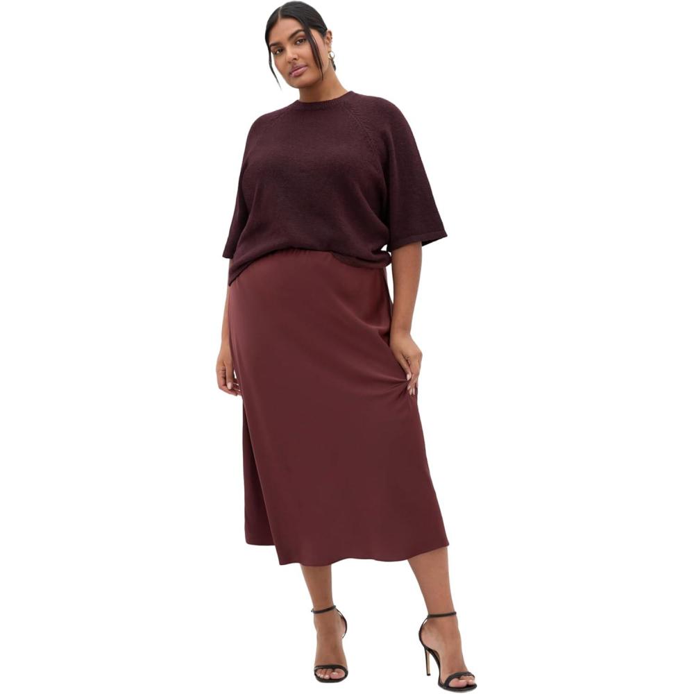 image:imageCity Chic Womens Miranda Midi SkirtChocolate Cherry