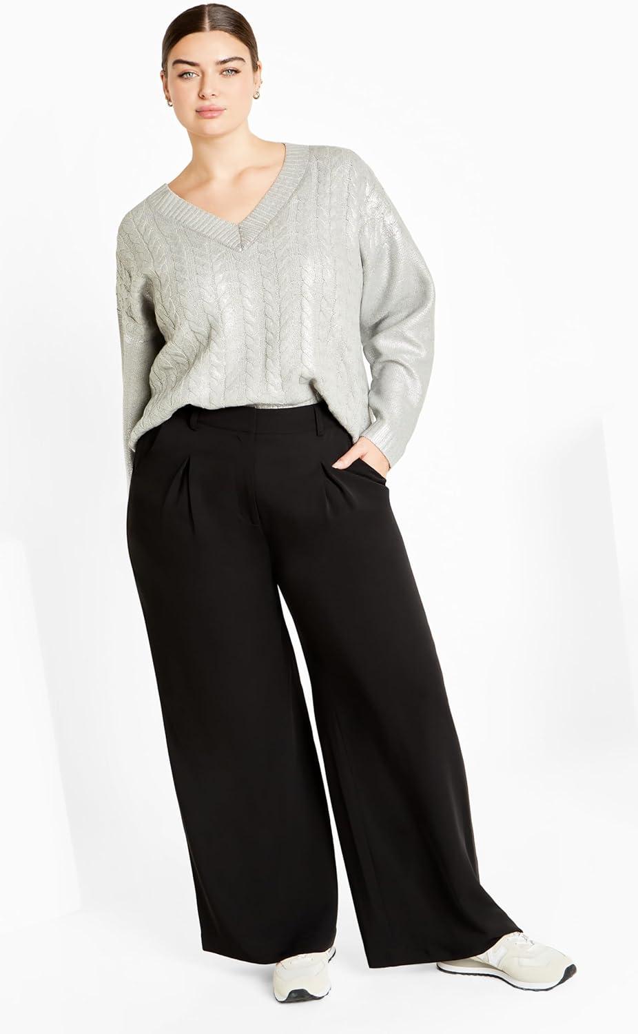 image:imageCity Chic Plus Size Jumper Iliana in SilverSilver