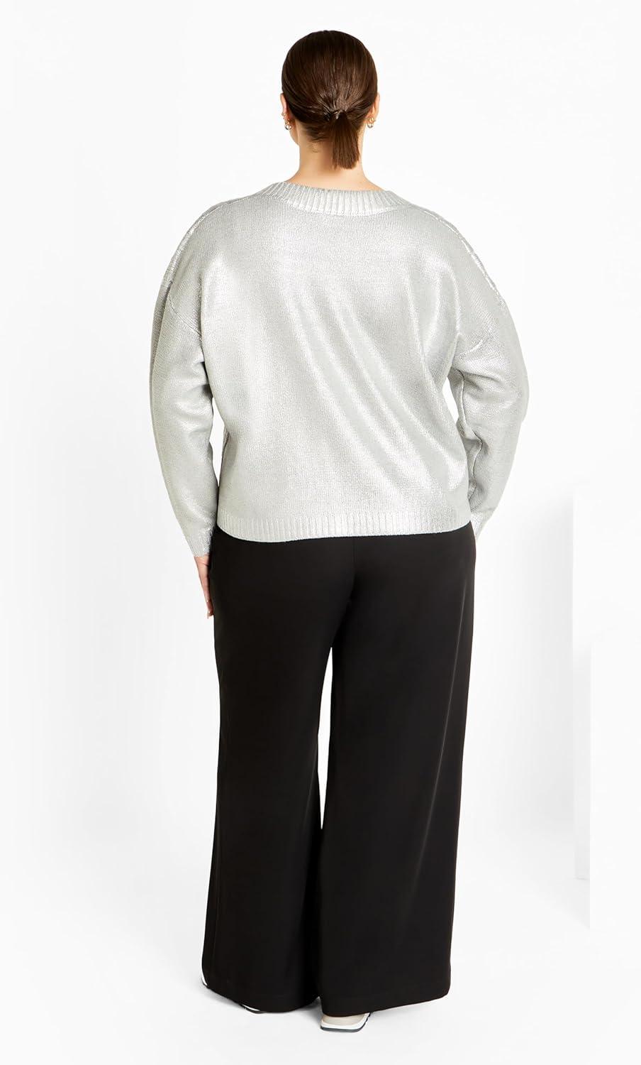 image:imageCity Chic Plus Size Jumper Iliana in SilverSilver