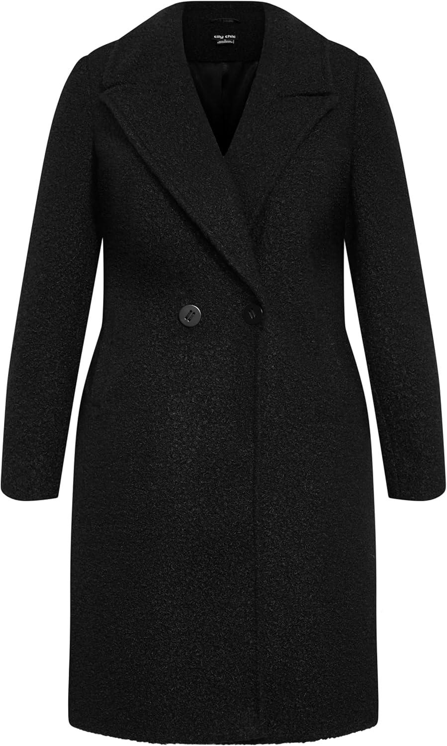 image:imageCity Chic Womens Citychic Plus Size Coat Daniella in Black Size 12Black