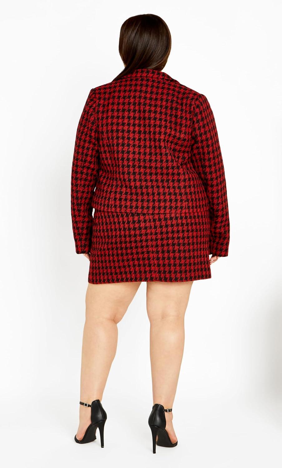 image:imageCity Chic Womens Plus Size JKT SkylarRedBlk Check