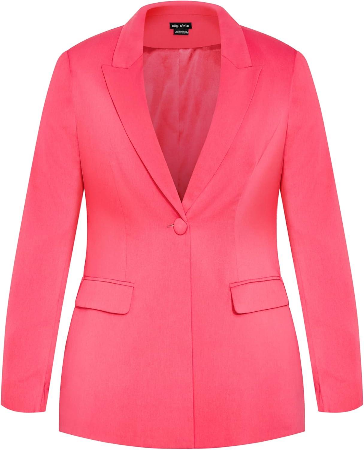 image:imageCity Chic Womens Plus Size Lottie JacketVibrant Pink