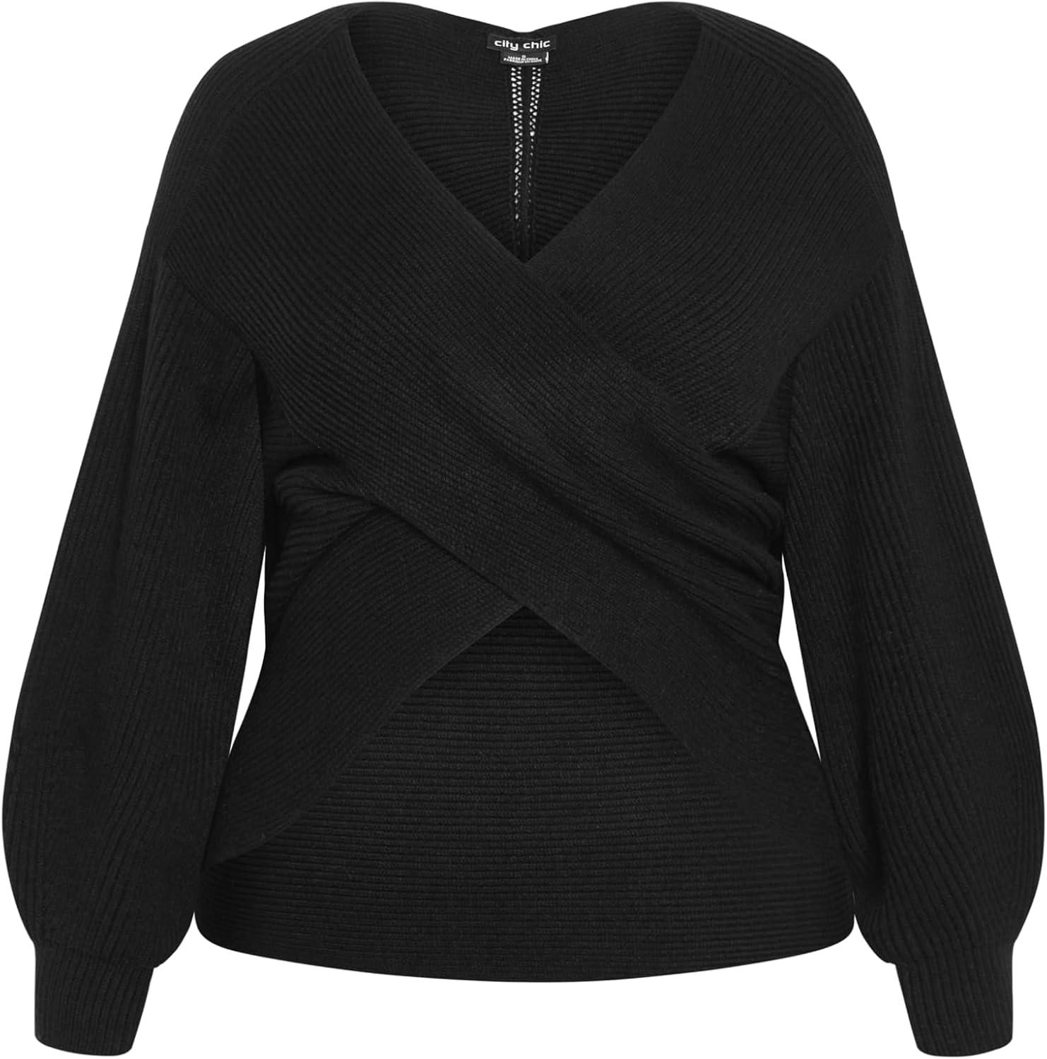 image:imageCity Chic Womens Plus Size Oaklyn SweaterBlack