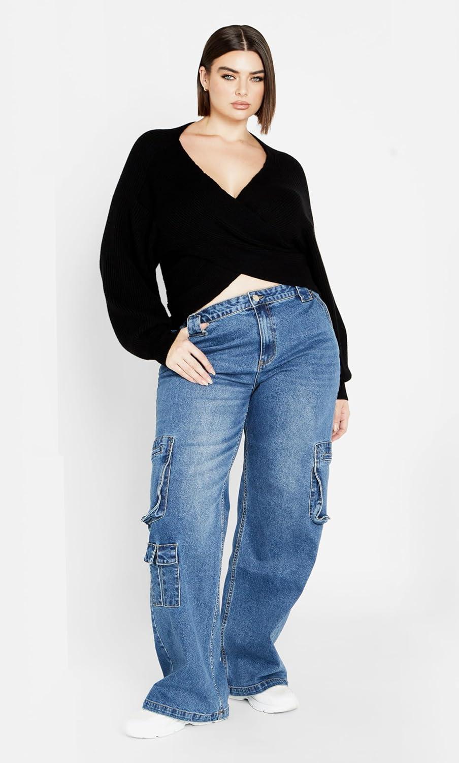 image:imageCity Chic Womens Plus Size Oaklyn SweaterBlack