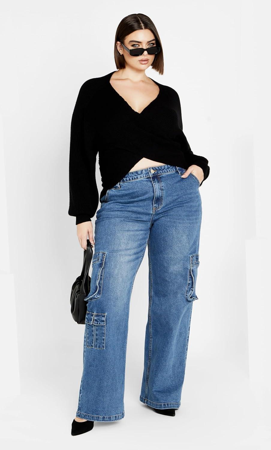 image:imageCity Chic Womens Plus Size Oaklyn SweaterBlack