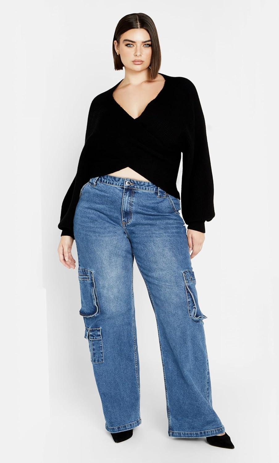 image:imageCity Chic Womens Plus Size Oaklyn SweaterBlack