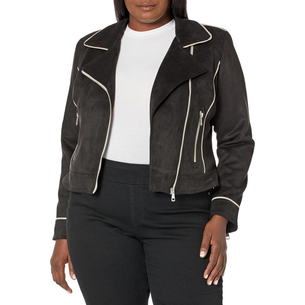 image:imageCity Chic Womens Apparel Womens City Chic Plus Size JKT Nicole BLKIvory