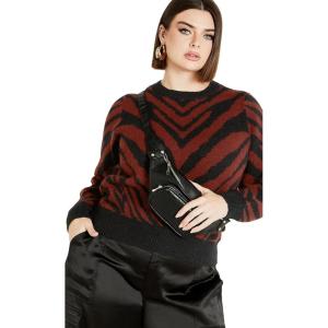 City Chic Freya Sweater(Sienna/Black)