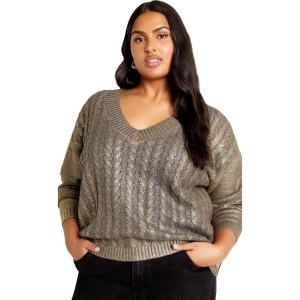 City Chic Plus Size Jumper Iliana in Silver(Gold)