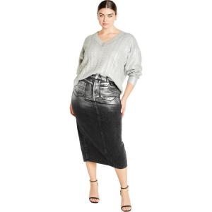 City Chic Plus Size Jumper Iliana in Silver(Silver)