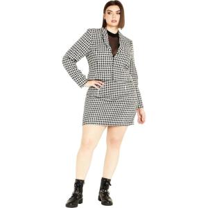 City Chic Women’s Plus Size JKT Skylar(Blk/White Check)