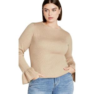 City Chic Women’s Plus Size Selena Sweater(Caramel)