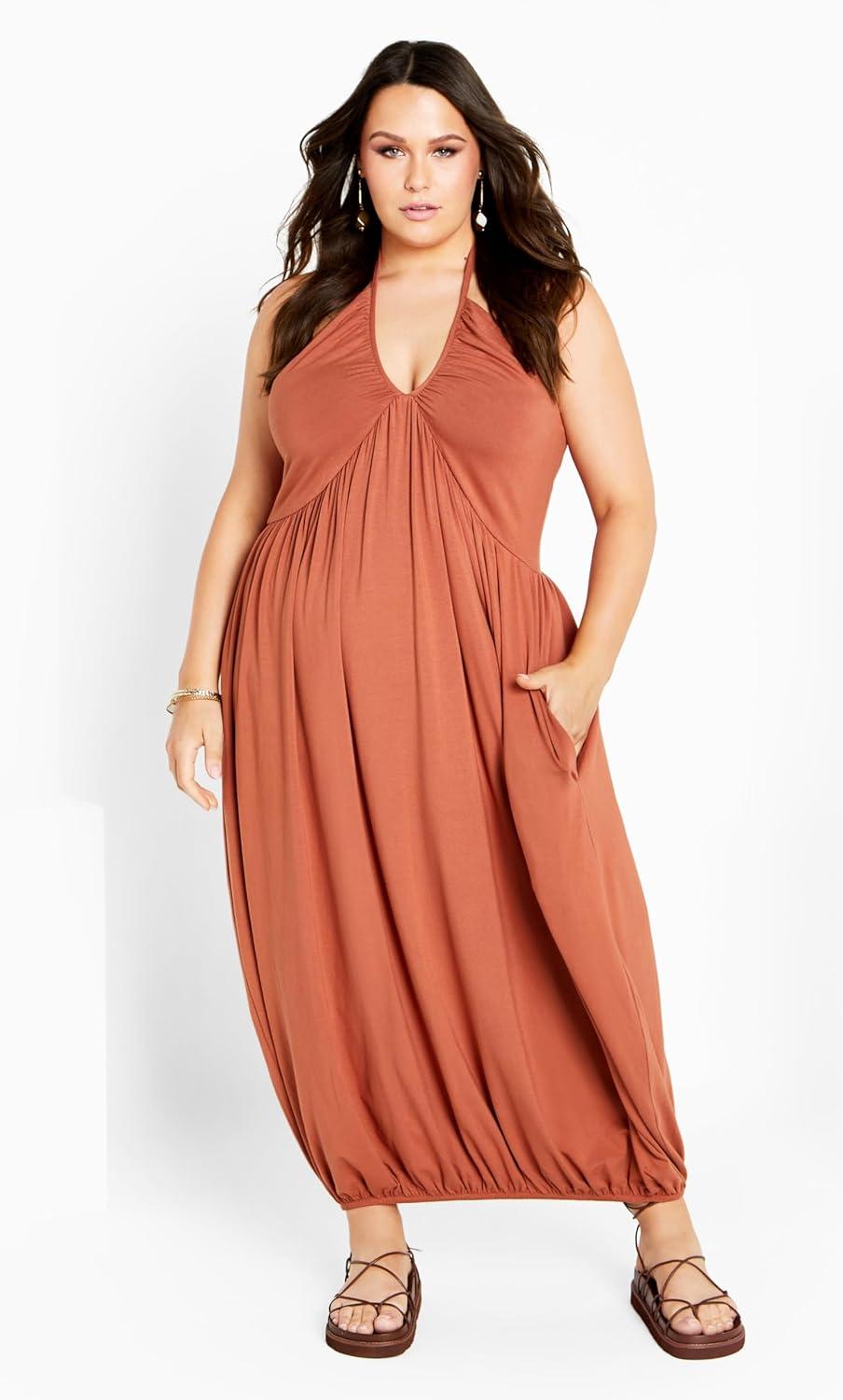 image:imageCITY CHIC Plus Size Dress Kyla Maxi DressTan
