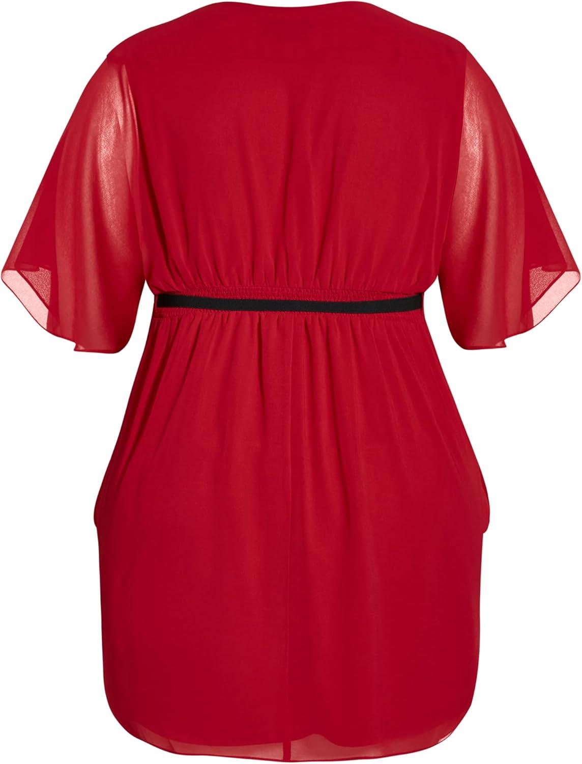 image:imageCity Chic Plus Size Dress Color Wrap DressCherry