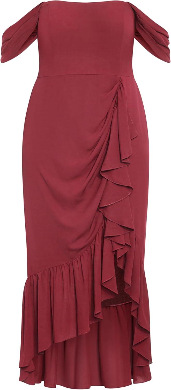 image:imageCity Chic Womens Maxi Cocktail Dress RosabellaGarnet