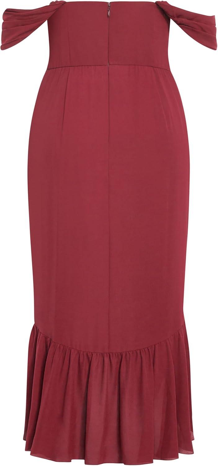 image:imageCity Chic Womens Maxi Cocktail Dress RosabellaGarnet