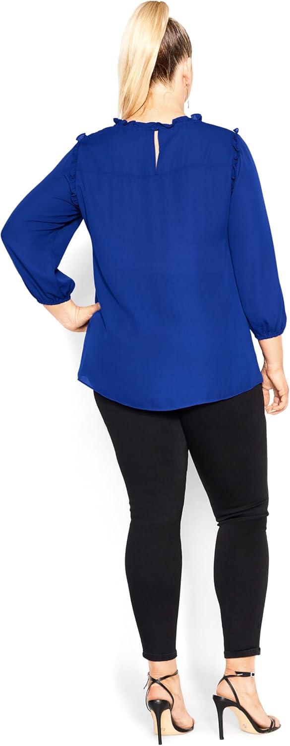 image:imageCity Chic Womens Plus Size Lace Angel Elbow Sleeve TopLapis