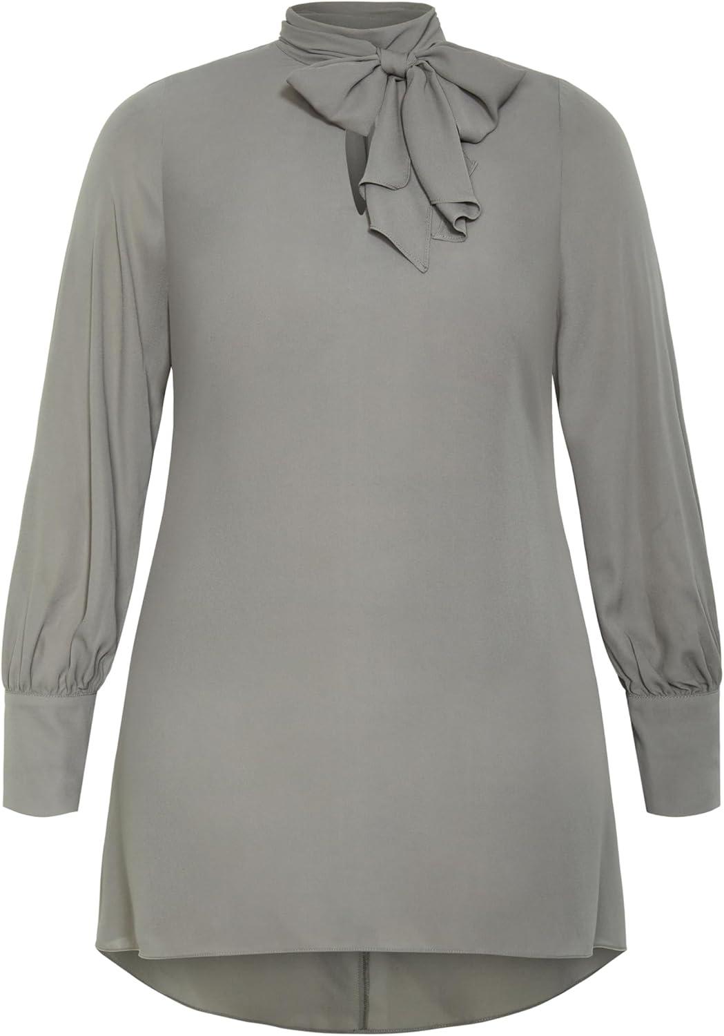 image:imageCity Chic Womens Plus Size Neck Tie TunicFern