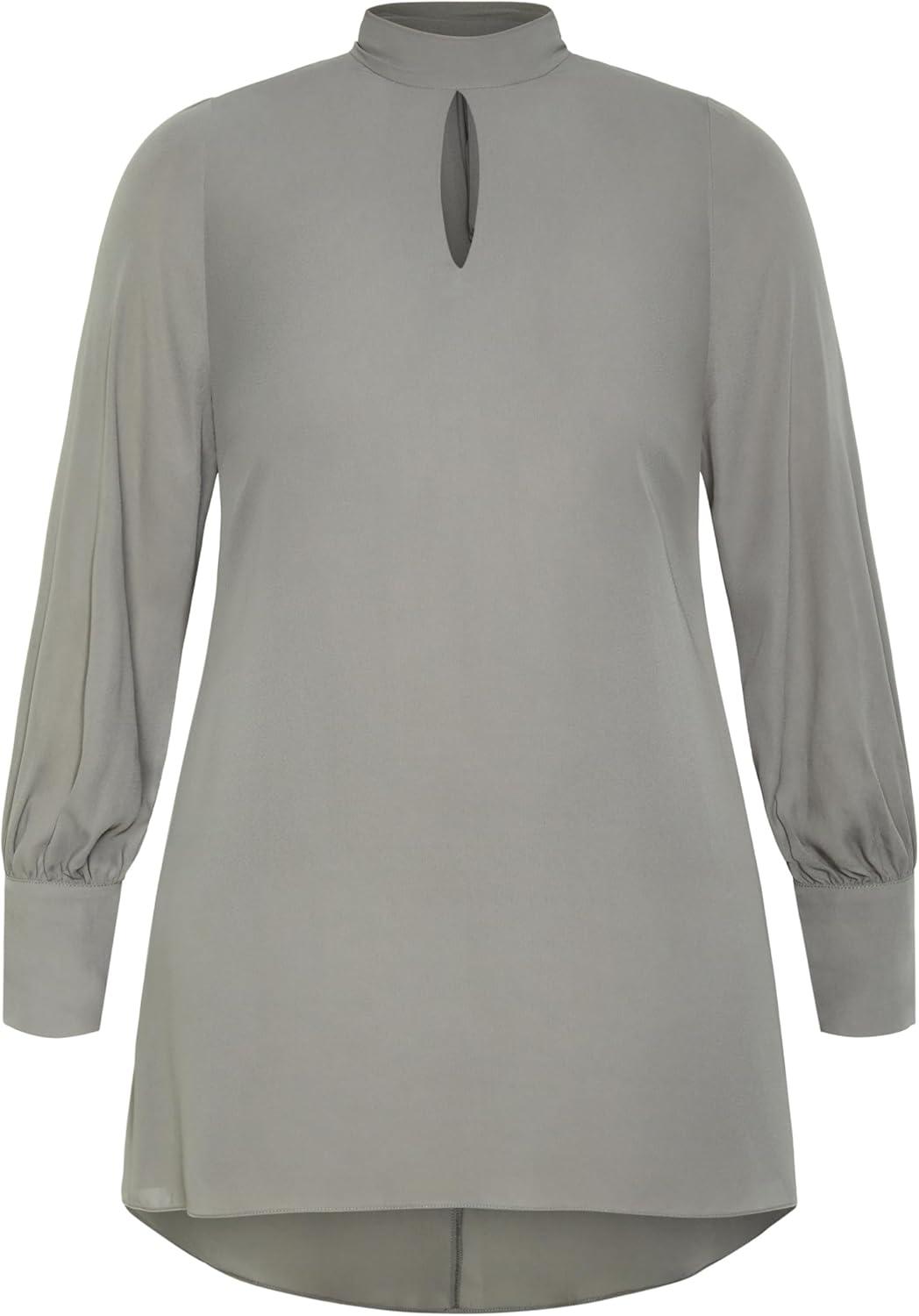 image:imageCity Chic Womens Plus Size Neck Tie TunicFern