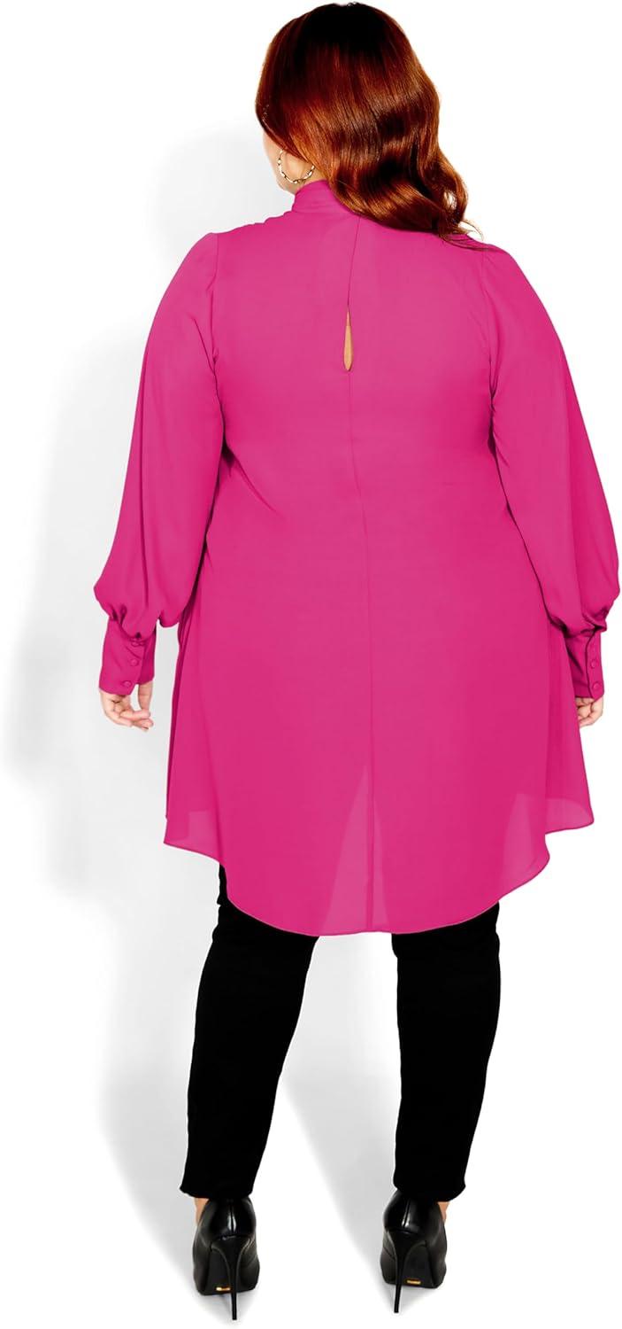 image:imageCity Chic Womens Plus Size Neck Tie TunicSangria
