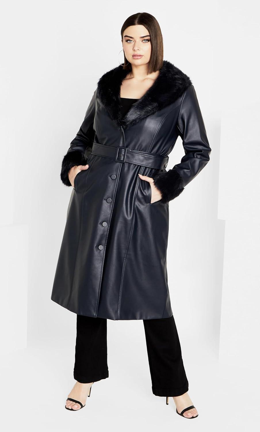 image:imageCity Chic Womens Spanish Romance CoatSteel Blue