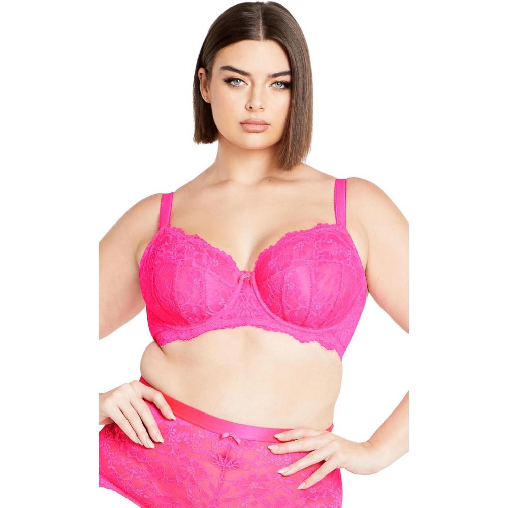 image:imageCity Chic Womens Plus Size Bra  Lara UnderwireHot Pink