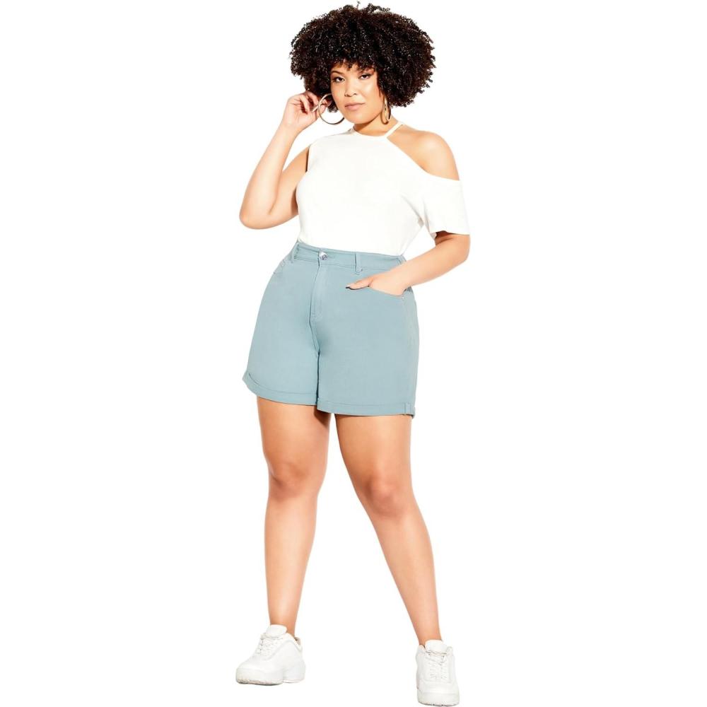 image:imageCity Chic Womens Plus Size Denim Lounge ShortJuniper Wash