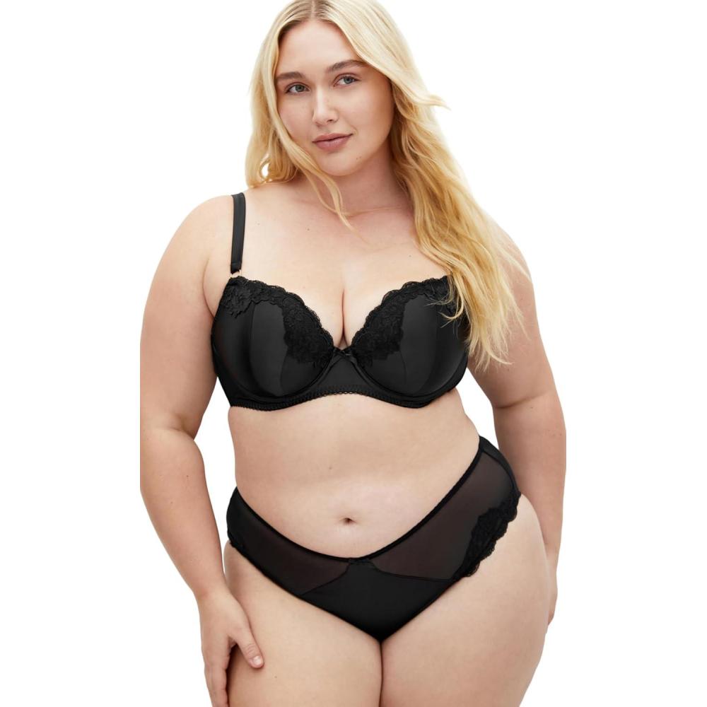 image:imageCity Chic Womens Plus Size Romy Print Uplift BraBlack