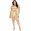 image:imageCITY CHIC Plus Size Dress Callie Flutter Sleeves Mini Print Dress