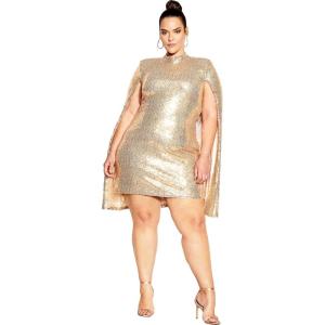 City Chic Plus Size Dress, Aurelia Dress(Nude)