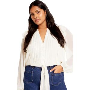 City Chic Women’s Citychic Plus Size Shirt Melina(Ivory)