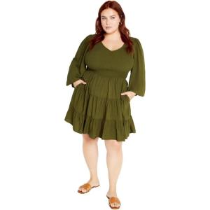 City Chic Women’s Dress – Jemma Mini(Dark Olive)