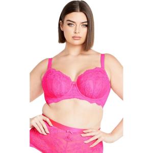 City Chic Women’s Plus Size Bra – Lara Underwire(Hot Pink)