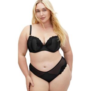City Chic Women’s Plus Size Romy Print Uplift Bra(Black)