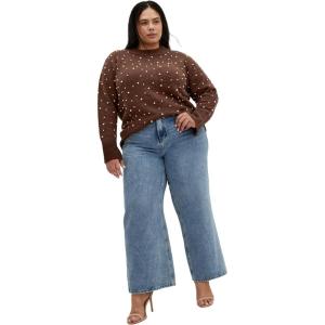 City Chic Women’s Plus Size Sweater – Pearl Gate(Chocolate)