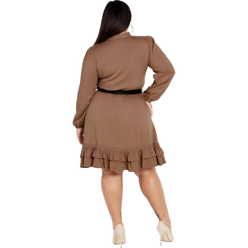 image:imageCity Chic Womens Plus Size Dress  Precious TieDeep Caramel