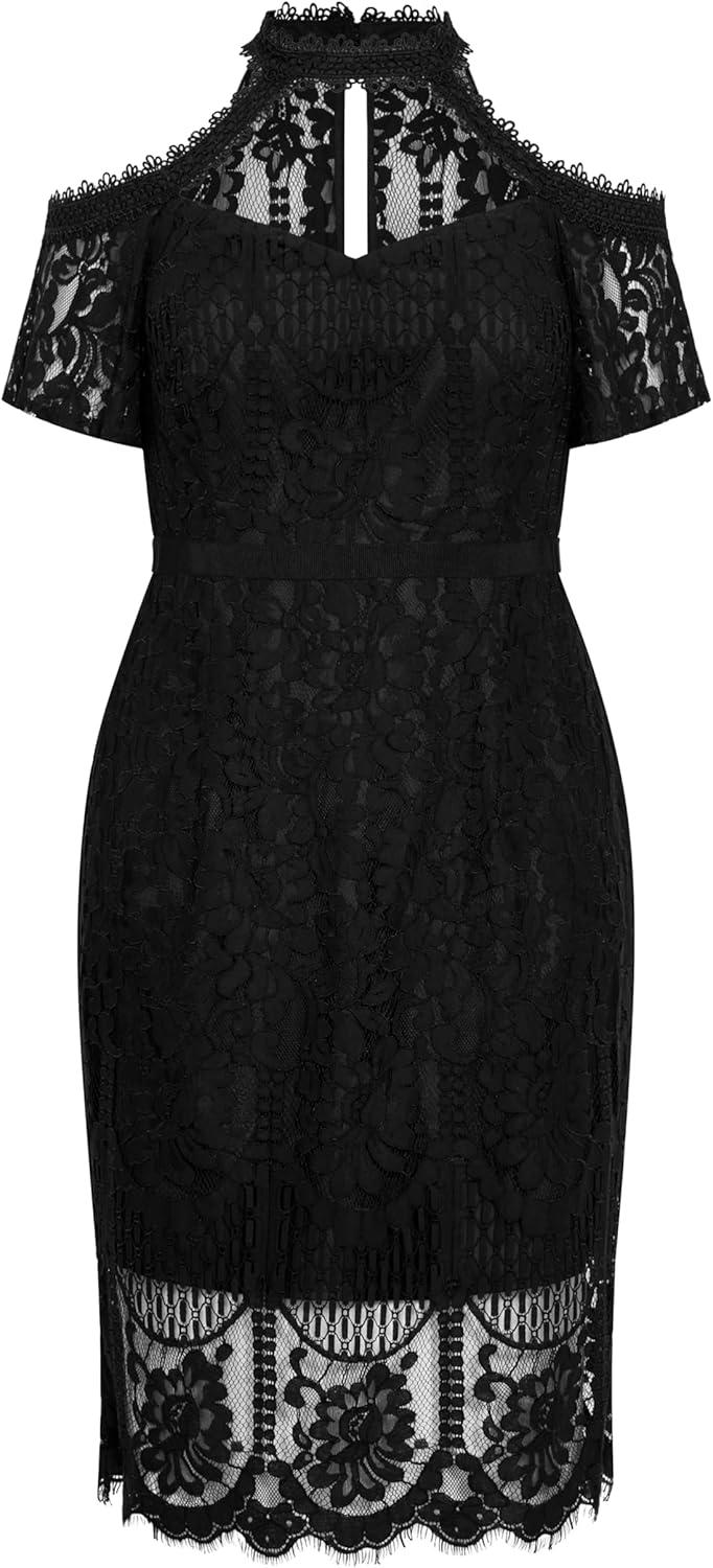 image:imageCity Chic Plus Size Dress Pippa Lace DressBlack