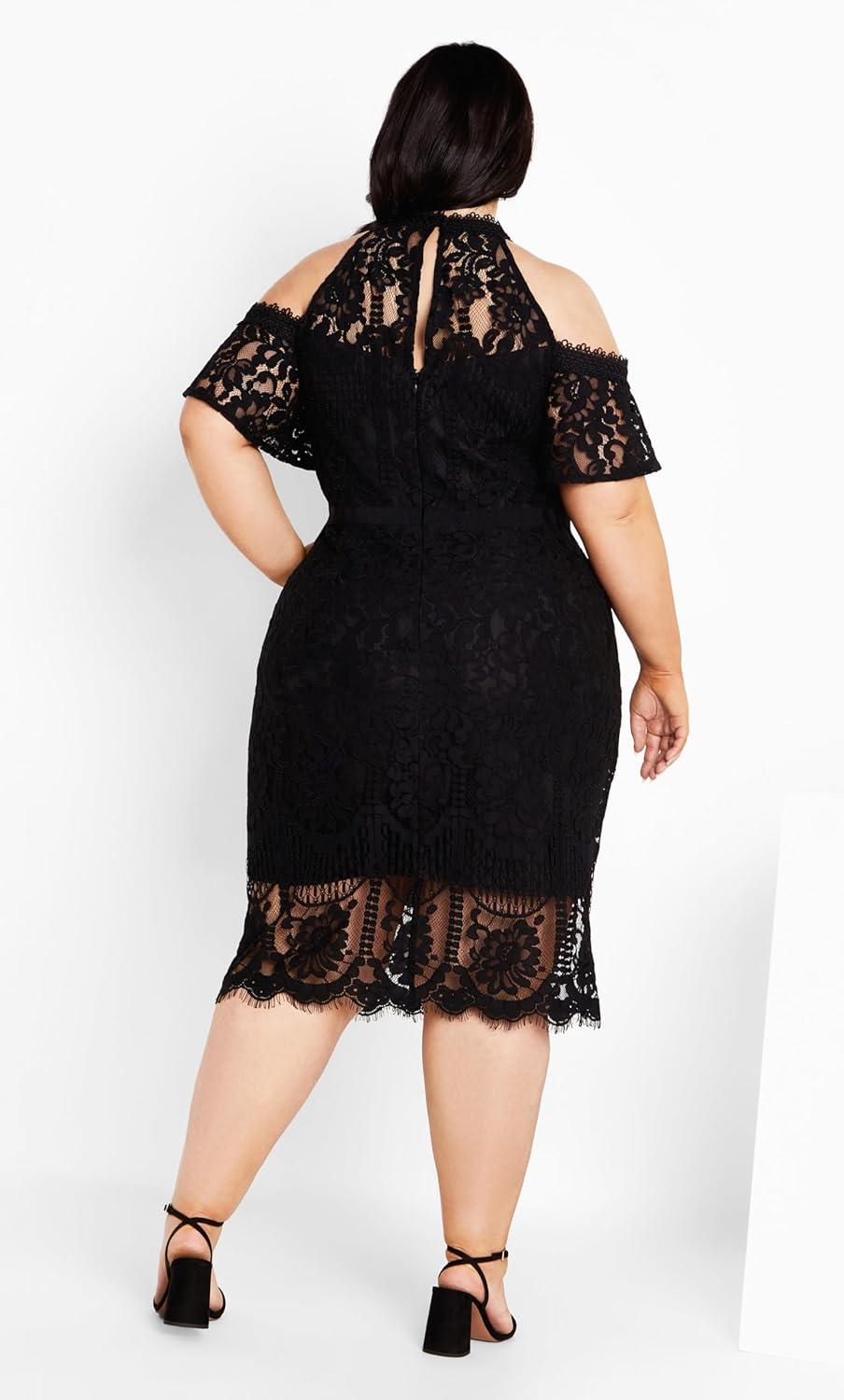 image:imageCity Chic Plus Size Dress Pippa Lace DressBlack