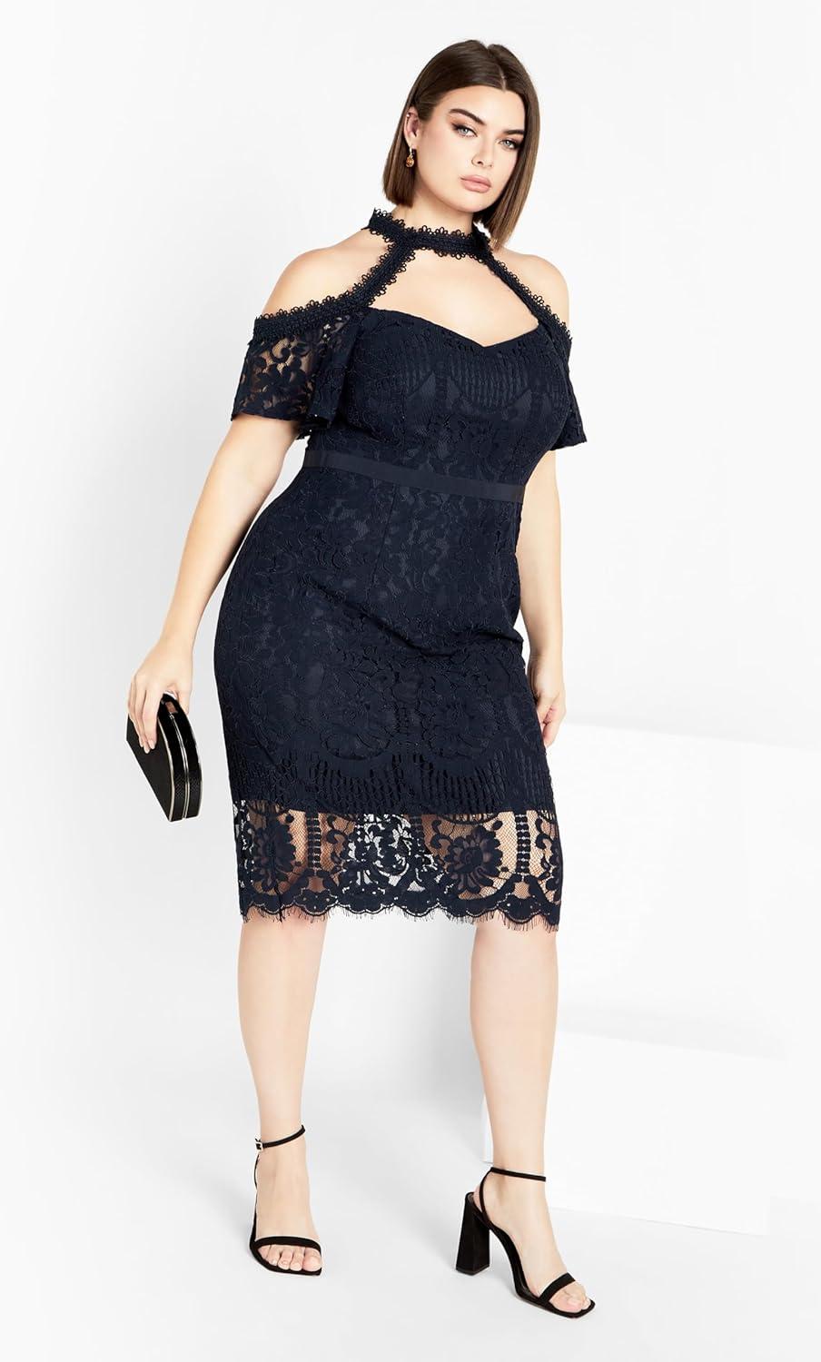 image:imageCity Chic Plus Size Dress Pippa Lace DressNavy