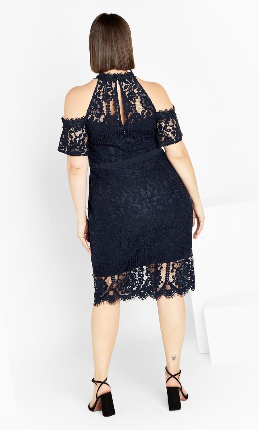 image:imageCity Chic Plus Size Dress Pippa Lace DressNavy